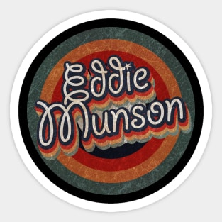 Retro Color Typography Faded Style Eddie Munson Sticker